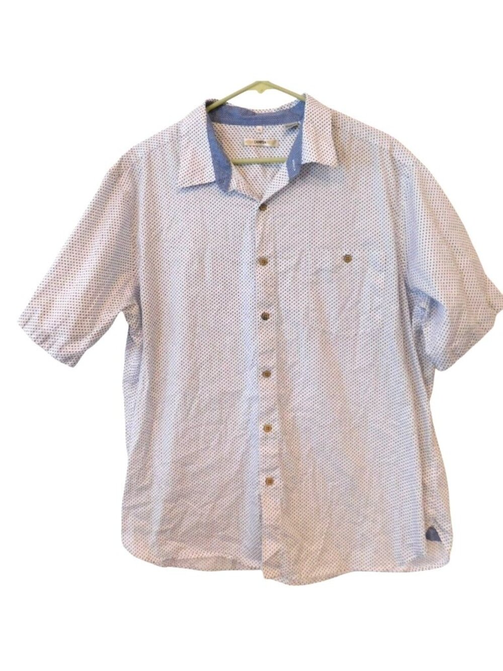 Campia Moda Mens Sz XL Button Up Shirt Micro Print Short Sleeve Resort Casual